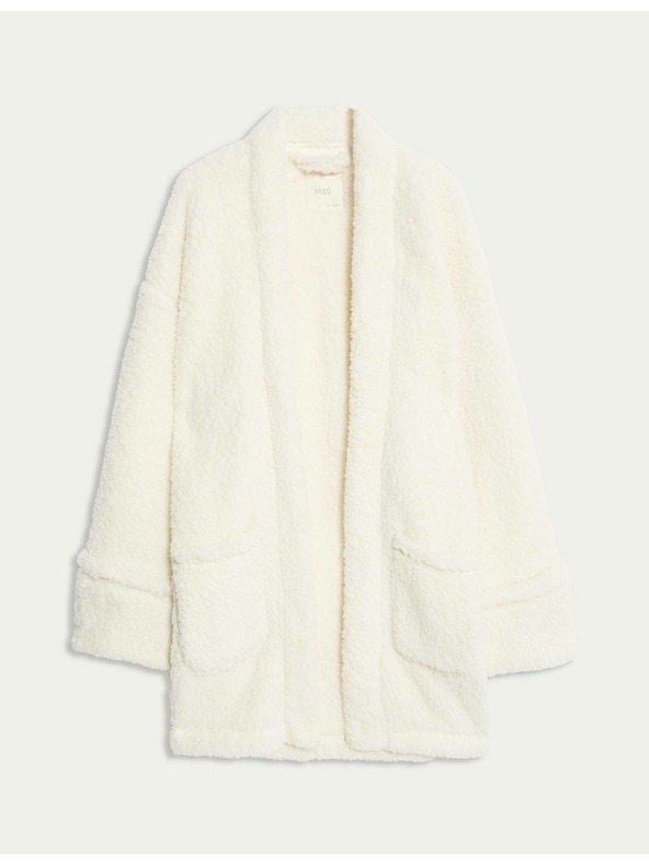 Marks & Spencer Zavinovací kardigán z umelej kožušiny s medvedíkom Marks & Spencer smotanový