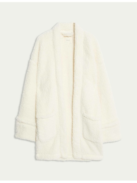 Marks & Spencer Zavinovací kardigán z umelej kožušiny s medvedíkom Marks & Spencer smotanový