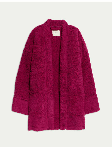 Marks & Spencer Zavinovací kardigán z umelej kožušiny s medvedíkom Marks & Spencer ružový