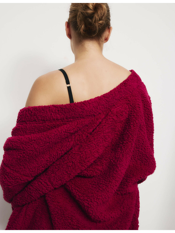 Marks & Spencer Zavinovací kardigán z umelej kožušiny s medvedíkom Marks & Spencer ružový