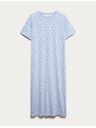 Marks & Spencer Dlhá nočná košieľka s technológiou Cool Comfort™ a potlačou Marks & Spencer modrá
