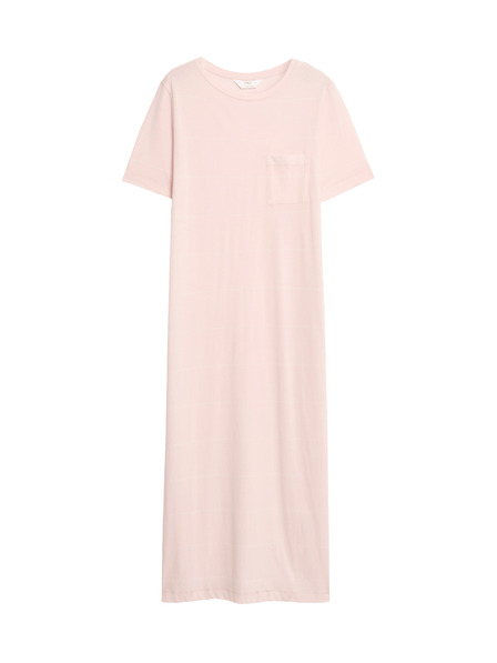 Marks & Spencer Dlhé mini tričko s bavlneno-modálovým pruhom Marks & Spencer ružová