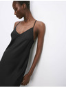 Marks & Spencer Saténová dlhá košieľka na ramienka Marks & Spencer čierna