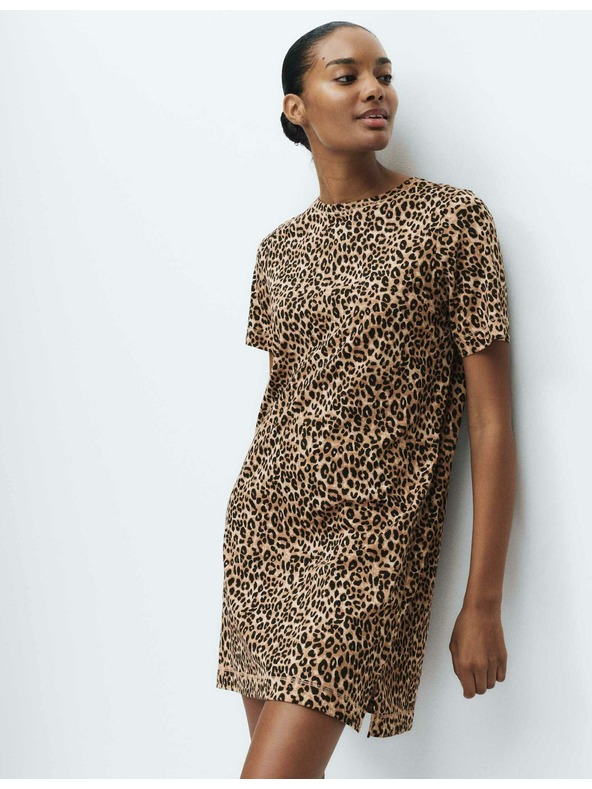 Marks & Spencer Nočná košieľka z čistej bavlny s potlačou Marks & Spencer hnedá