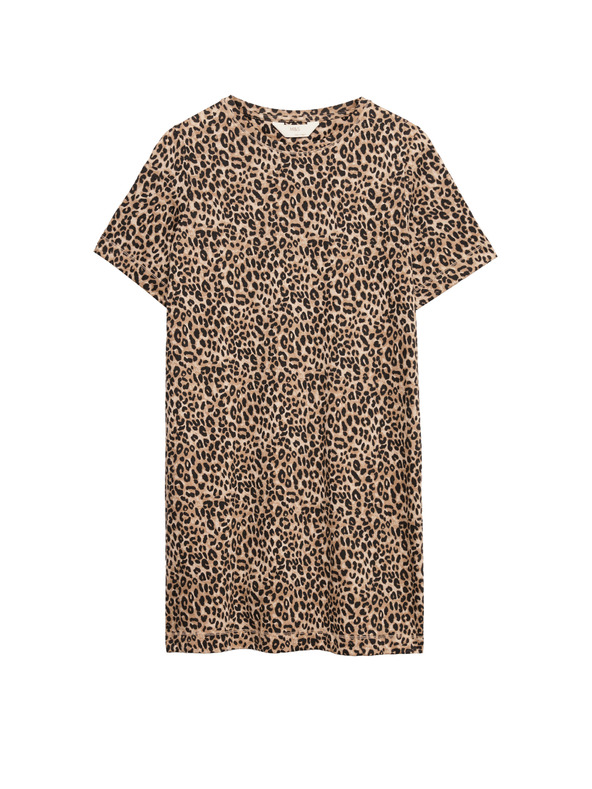 Marks & Spencer Nočná košieľka z čistej bavlny s potlačou Marks & Spencer hnedá