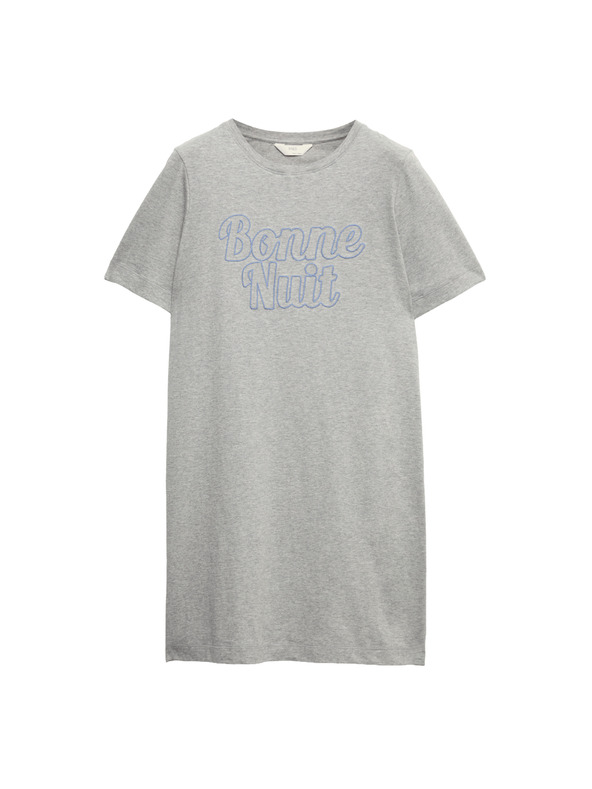 Marks & Spencer Nočná košieľka s nápisom a úpravou Cool Comfort™ Marks & Spencer sivá