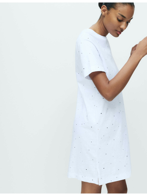 Marks & Spencer Nočná košieľka z čistej bavlny s potlačou Marks & Spencer biela