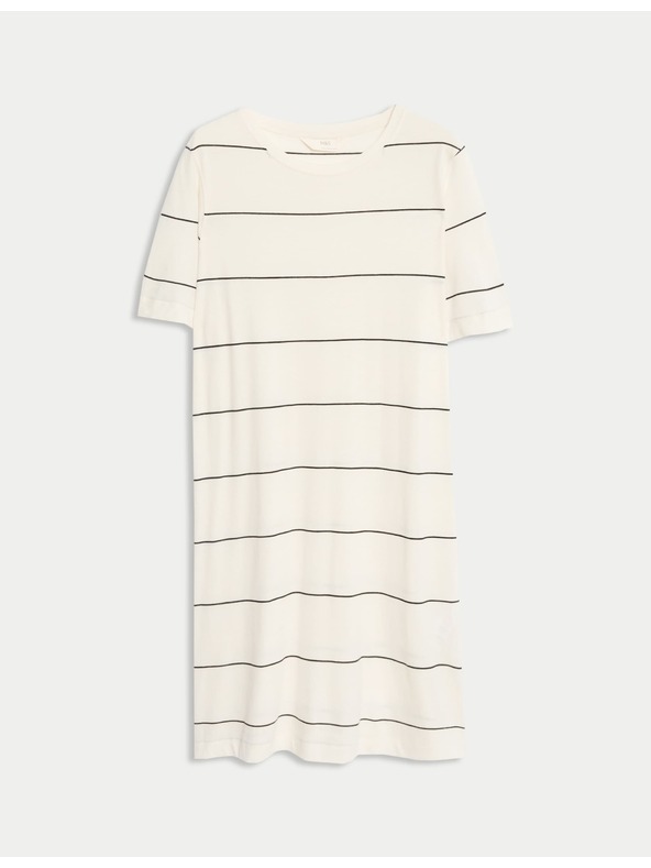 Marks & Spencer Pruhovaná nočná košieľka s technológiou Cool Comfort™ Marks & Spencer smotanová