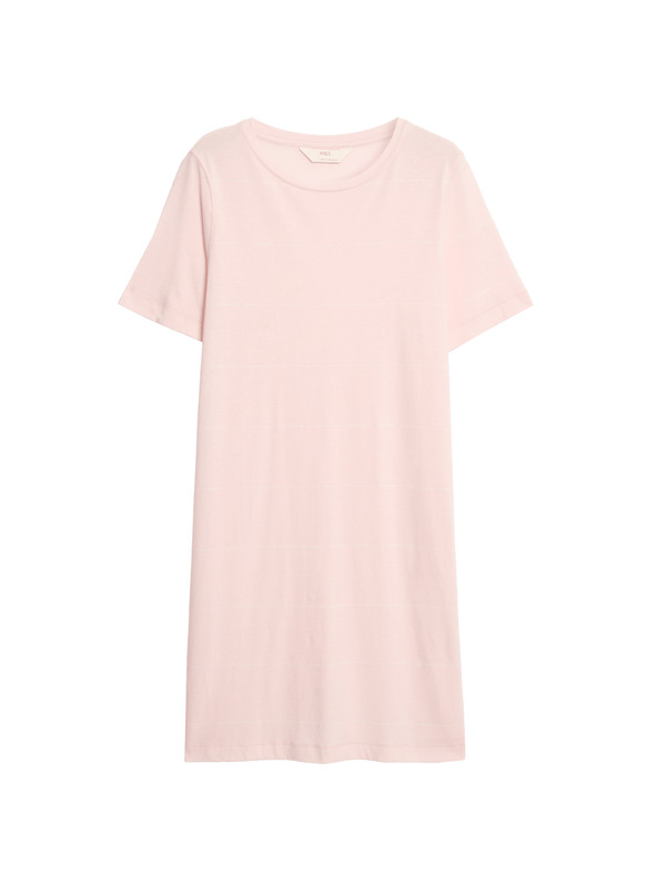 Marks & Spencer Pruhovaná nočná košieľka s technológiou Cool Comfort™ Marks & Spencer ružová