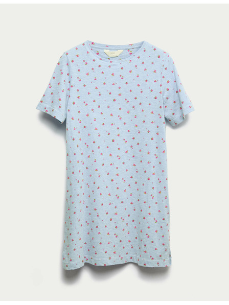 Marks & Spencer Nočná košieľka z čistej bavlny s potlačou Marks & Spencer modrá