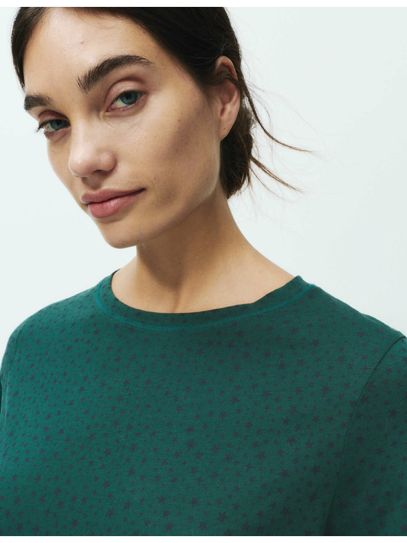 Marks & Spencer Nočná košieľka z čistej bavlny s potlačou hviezd Marks & Spencer zelená