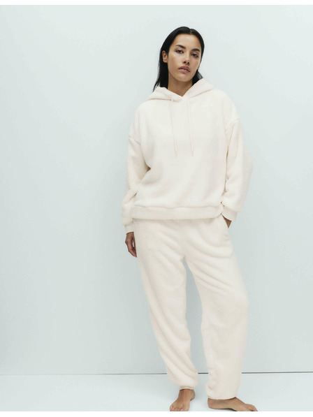 Marks & Spencer Domáce tepláky s kožušinovým flísom Marks & Spencer smotanová