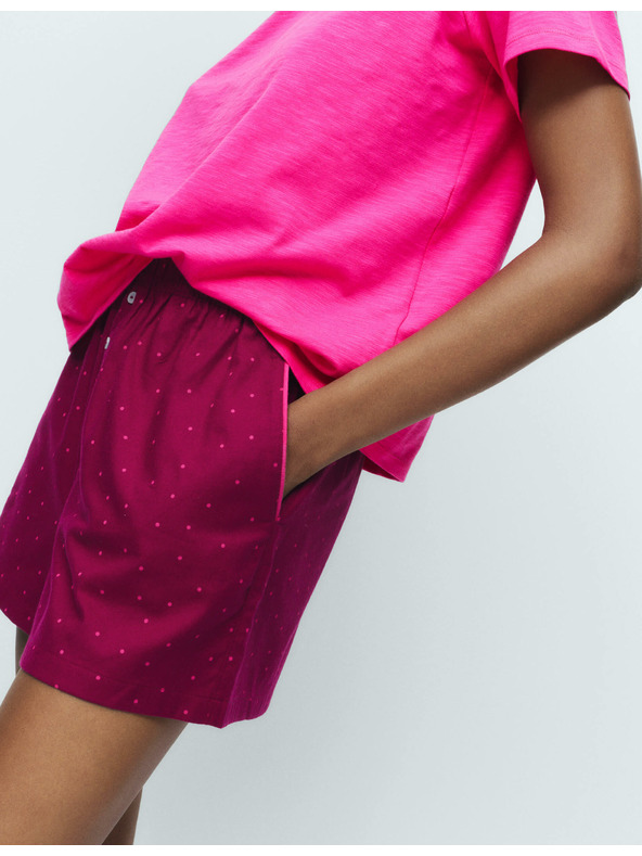 Marks & Spencer 2 ks pyžamových šortiek z čistej bavlny s potlačou Marks & Spencer ružová