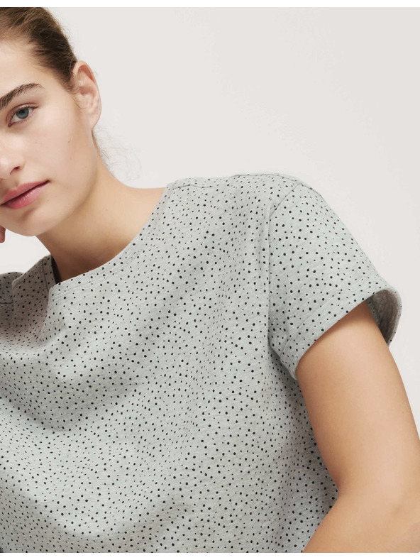 Marks & Spencer Skrátená pyžamová súprava s vysokým podielom bavlny a potlačou Marks & Spencer sivá