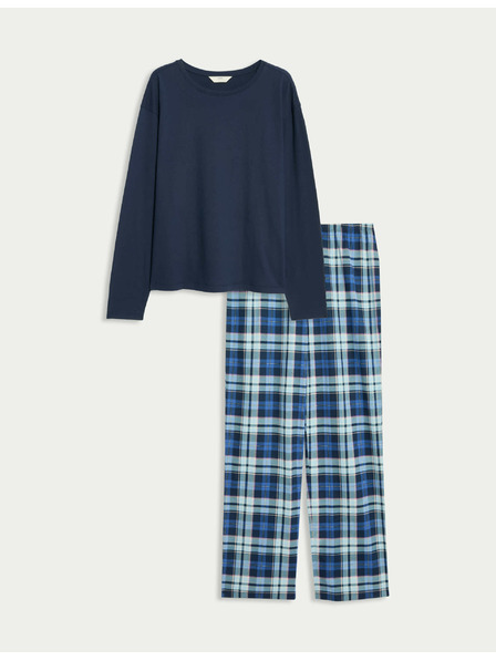 Marks & Spencer Pyžamová súprava z čistej bavlny s potlačou Marks & Spencer námorná modrá