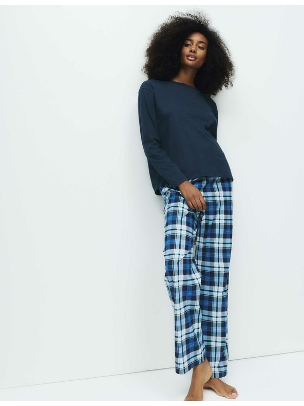 Marks & Spencer Pyžamová súprava z čistej bavlny s potlačou Marks & Spencer námorná modrá