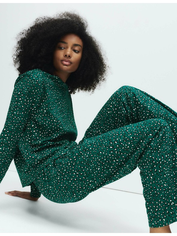 Marks & Spencer Pyžamová súprava z čistej bavlny s potlačou Marks & Spencer zelená