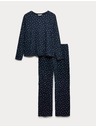 Marks & Spencer Pyžamová súprava z čistej bavlny s potlačou Marks & Spencer námorná modrá