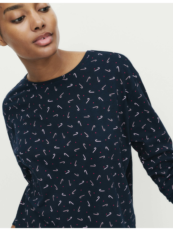 Marks & Spencer Pyžamová súprava z čistej bavlny s potlačou Marks & Spencer námorná modrá