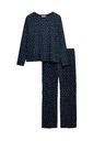 Marks & Spencer Pyžamová súprava z čistej bavlny s potlačou Marks & Spencer námorná modrá