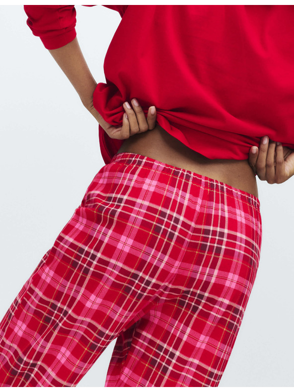 Marks & Spencer Pyžamová súprava z čistej bavlny s potlačou Marks & Spencer červená