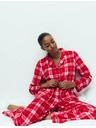 Marks & Spencer Flísová pyžamová súprava s potlačou Marks & Spencer červená