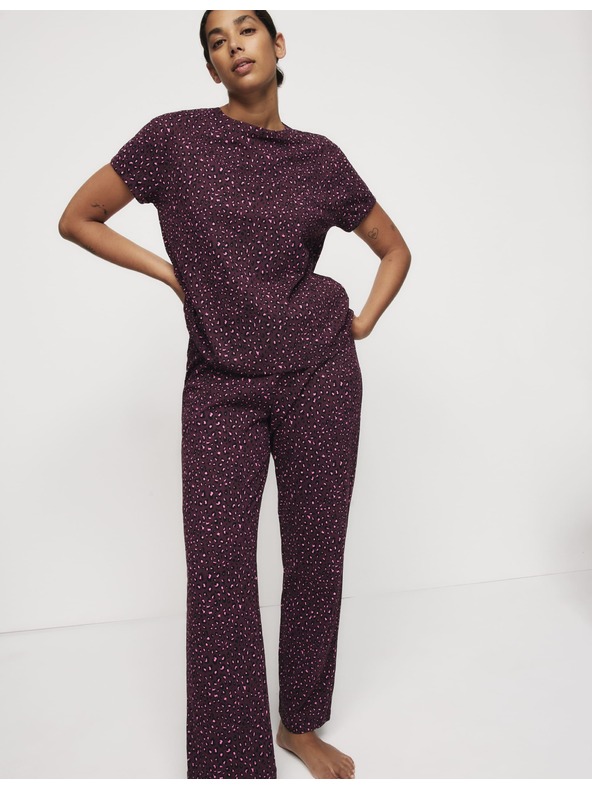 Marks & Spencer Pyžamová súprava s potlačou a vysokým podielom bavlny Marks & Spencer červená