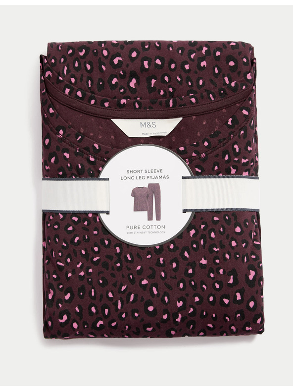 Marks & Spencer Pyžamová súprava s potlačou a vysokým podielom bavlny Marks & Spencer červená