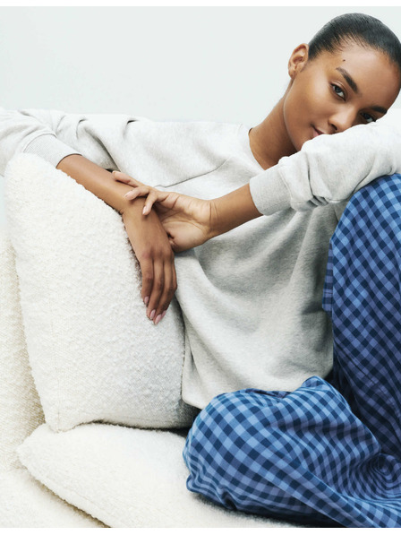 Marks & Spencer Mimoriadne mäkká mikina s mikinou a motívom devon PJ Marks & Spencer sivá