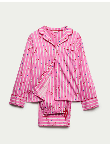 Marks & Spencer Vianočná pyžamová súprava z čistej bavlny s motívom lízátka Marks & Spencer ružová