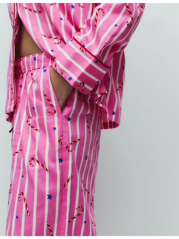 Marks & Spencer Vianočná pyžamová súprava z čistej bavlny s motívom lízátka Marks & Spencer ružová