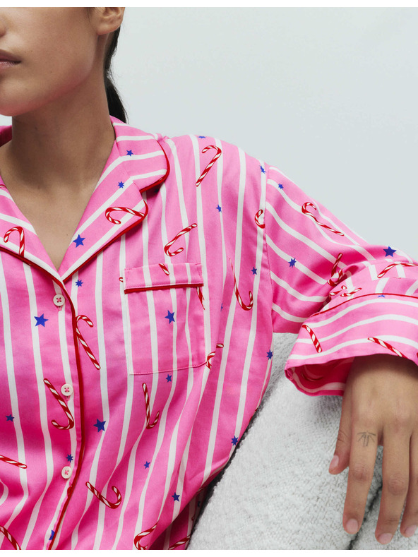 Marks & Spencer Vianočná pyžamová súprava z čistej bavlny s motívom lízátka Marks & Spencer ružová