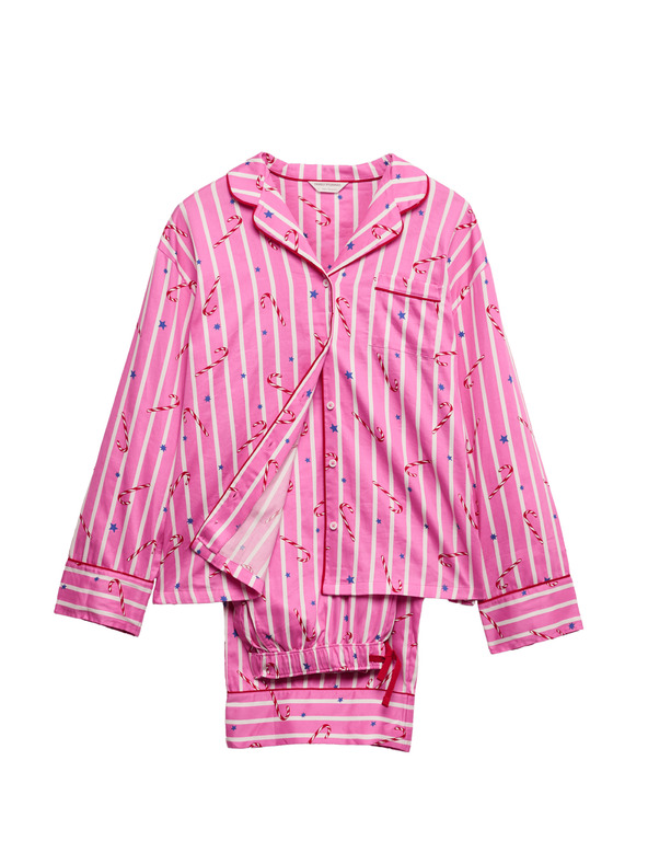 Marks & Spencer Vianočná pyžamová súprava z čistej bavlny s motívom lízátka Marks & Spencer ružová