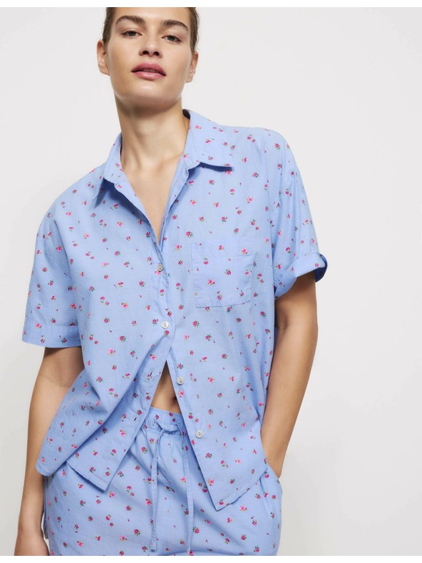 Marks & Spencer Krátka kvetinová súprava, z čistej bavlny a hrubého batista Marks & Spencer modrá