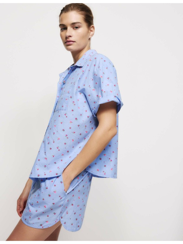 Marks & Spencer Krátka kvetinová súprava, z čistej bavlny a hrubého batista Marks & Spencer modrá