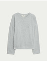 Marks & Spencer Rebrovaný pyžamový top s výstrihom ku krku a dlhými rukávmi Marks & Spencer sivá