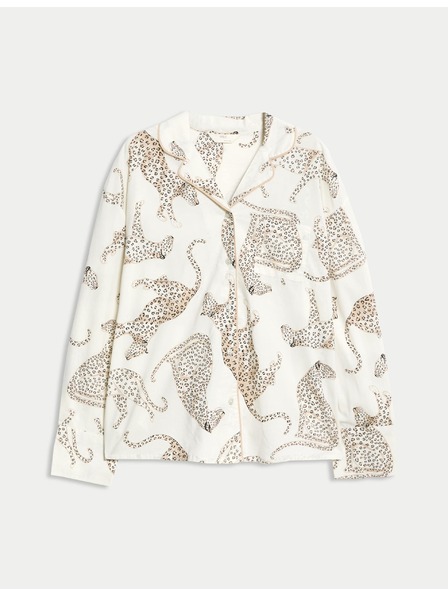 Marks & Spencer Pyžamový top so zvieracím potlačou, z čistej bavlny Marks & Spencer smotanová