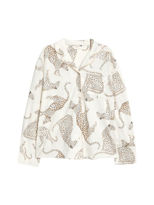 Marks & Spencer Pyžamový top so zvieracím potlačou, z čistej bavlny Marks & Spencer smotanová