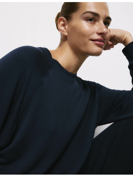 Marks & Spencer Pyžamový top s dlhými rukávmi s manžetami Marks & Spencer námorná modrá