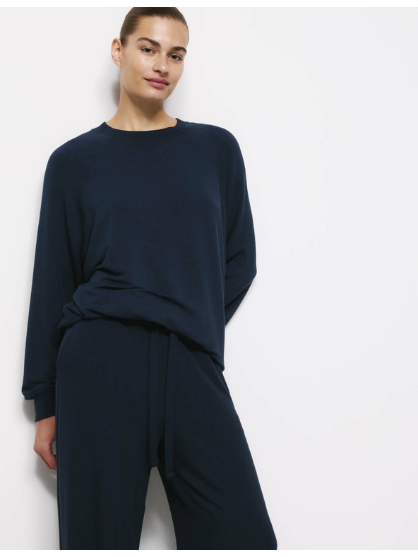 Marks & Spencer Pyžamový top s dlhými rukávmi s manžetami Marks & Spencer námorná modrá