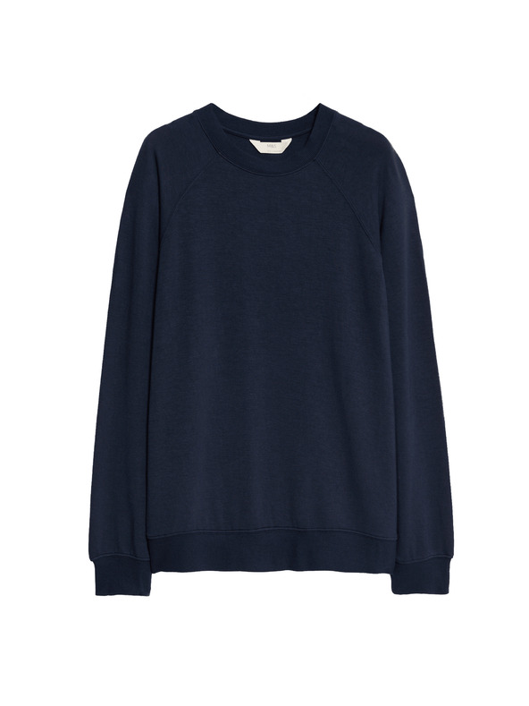 Marks & Spencer Pyžamový top s dlhými rukávmi s manžetami Marks & Spencer námorná modrá