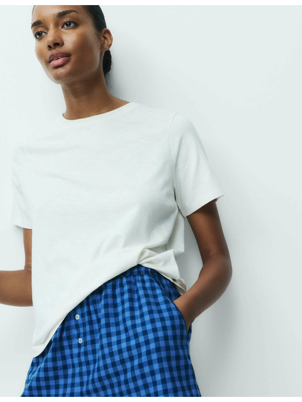 Marks & Spencer Pyžamové topy s vysokým podielom bavlny, 2 ks Marks & Spencer modrá