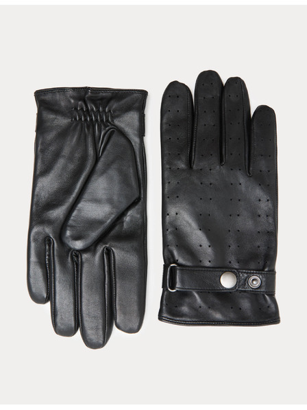 Marks & Spencer Kožené perforované rukavice Marks & Spencer čierna