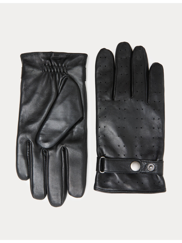 Marks & Spencer Kožené perforované rukavice Marks & Spencer čierna