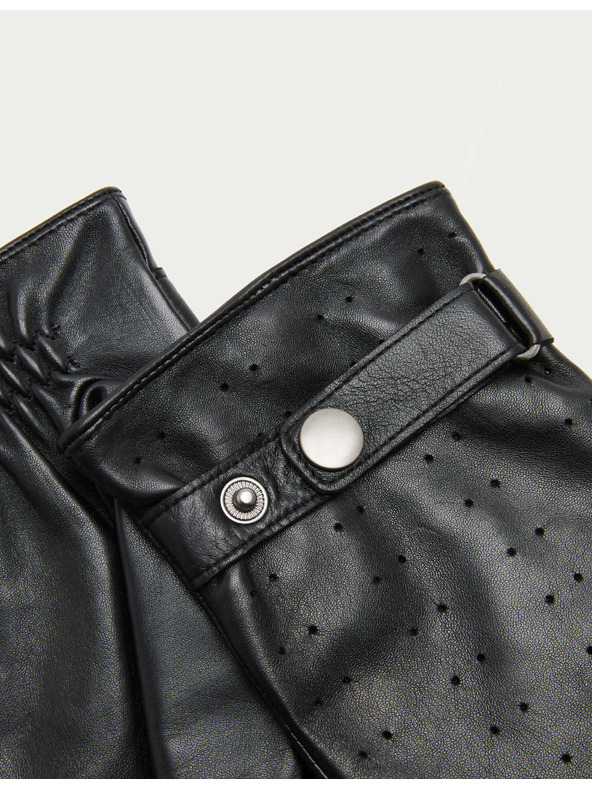 Marks & Spencer Kožené perforované rukavice Marks & Spencer čierna