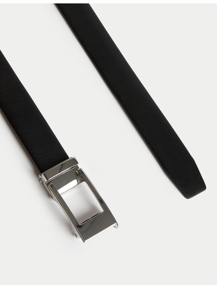 Marks & Spencer Kožený opasok s prackou Marks & Spencer čierna