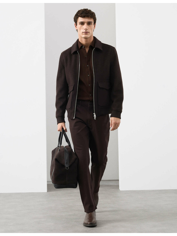 Marks & Spencer Žerzejová košeľa z čistej bavlny, normálny strih, ľahké žehlenie Marks & Spencer hnedá