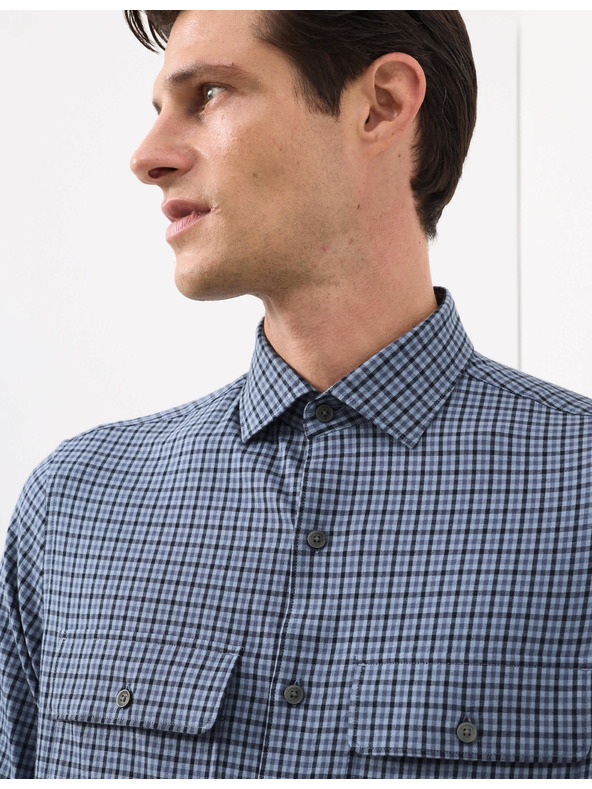 Marks & Spencer Kockovaná košeľa s vysokým podielom bavlny, ľahké žehlenie Marks & Spencer modrá