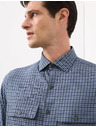 Marks & Spencer Kockovaná košeľa s vysokým podielom bavlny, ľahké žehlenie Marks & Spencer modrá