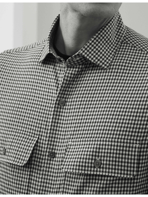 Marks & Spencer Kockovaná košeľa s vysokým podielom bavlny, ľahké žehlenie Marks & Spencer béžová